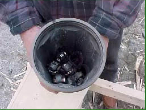 Figure 13.  No grenades functioned high order, andthere was no evidence of any shape charge effectsinto the remaining payload or projectile sub-