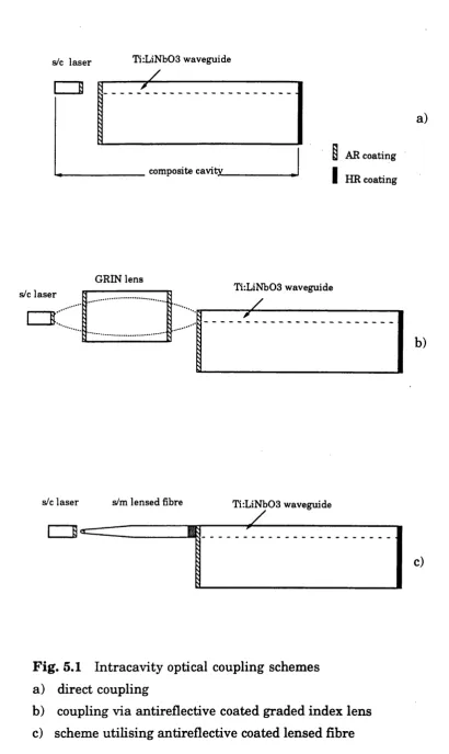 Fig. 5.1 Intracavity optical coupling schemes
