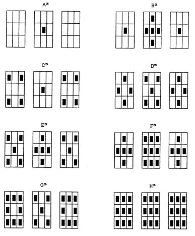 Figure 2.4 Symmetric reasonable 3D adjacency configurations.