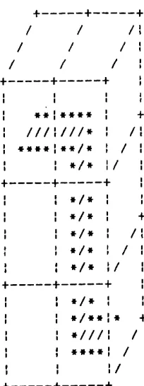 Figure 2.18 3D ribbon where vertical portion lies on adjacent faces of horizontal voxels.