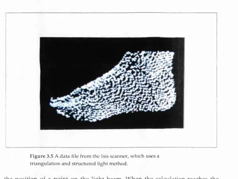 Figure 3.5 A data file from the Isis scanner, which uses a 
