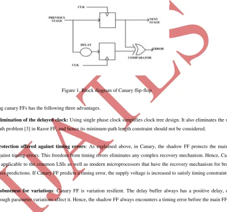 Figure 1. Block diagram of Canary flip-flop  