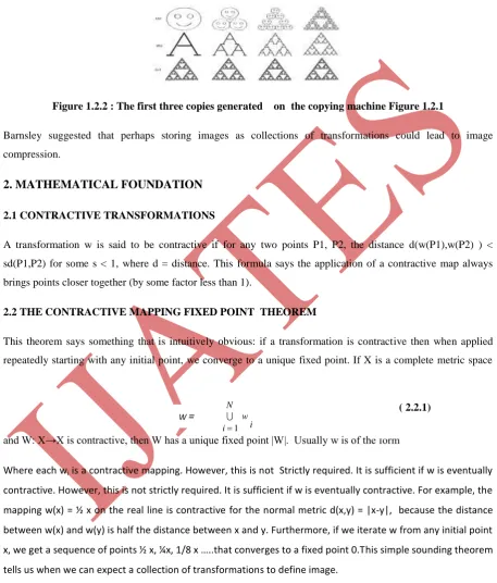 Figure 1.2.2 : The first three copies generated    on  the copying machine Figure 1.2.1 