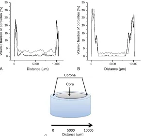 Fig. 4: Microstructure of sustained-release tablets in wet stateA= F1-DCPA at t0, B= F1-DCPA at t3, C= F2-lactose at t0, D= F2-lactose at t3