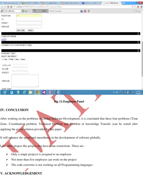 Fig 11:Employee Panel 
