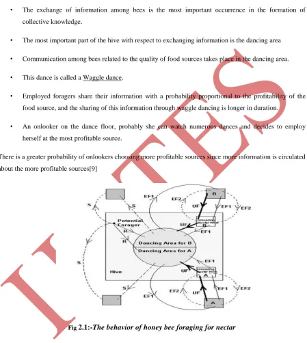 Fig 2.1:-The behavior of honey bee foraging for nectar 