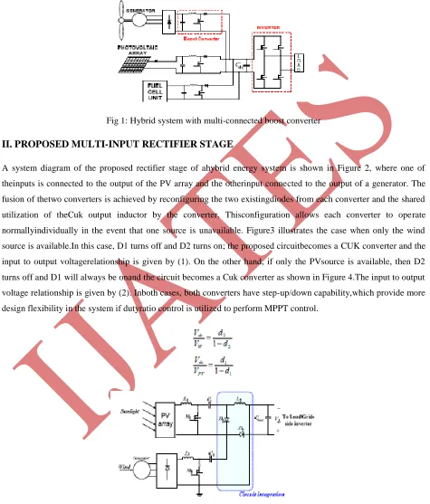 Fig 1: Hybrid system with multi-connected boost converter 