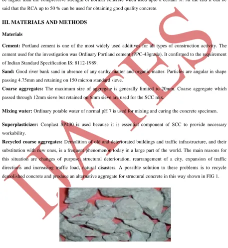 FIG 1:Coarse aggregate segregated from concrete waste 