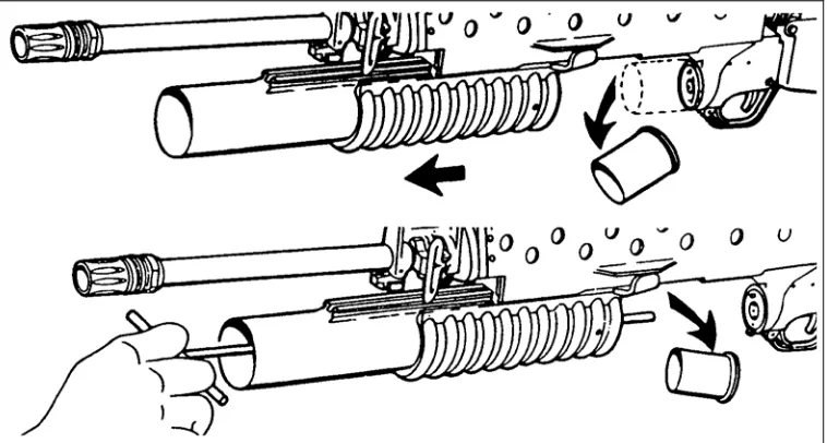 Figure 2-2. Unloading the M203 grenade launcher. 