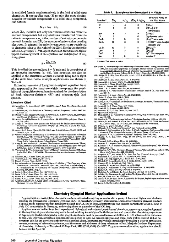 table (i.e., groups IV-VII, again shades of Mendeleev's highertypes). Rearrangement of the equation and redefinition of 2B= 6, givesa