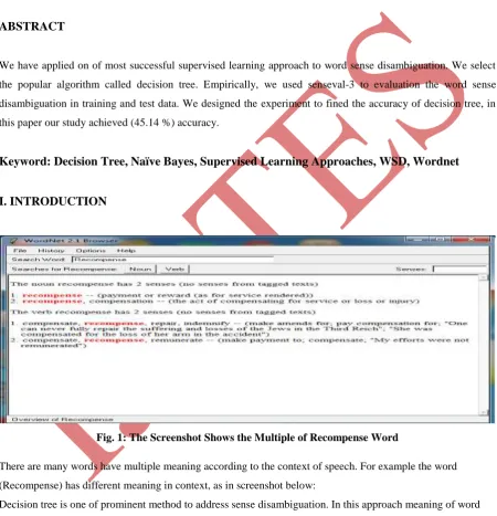 Fig. 1: The Screenshot Shows the Multiple of Recompense Word  
