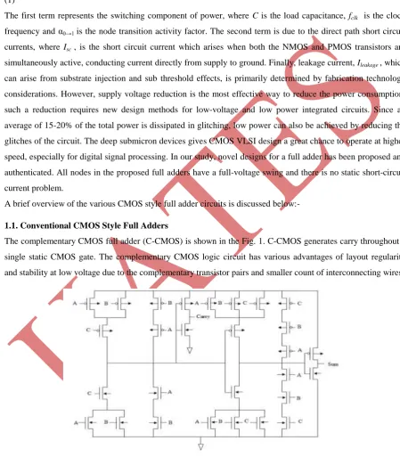 Fig. 1 C-CMOS Full Adder Cell 