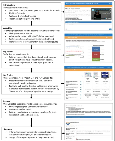 Fig. 1 Outline of the Relapsing Multiple Sclerosis Patient Decision Aid