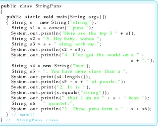 Figure 2.4 shows a program that uses string concatenation to create