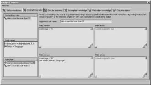 Figure 3.   Result window of VALENS  Invalid rules are reported in a HTML document and on a result  window (containing the same information)