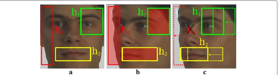Figure 9 Example of faces with rotation-off-plane angles around the y-axis. The face is turned 90° in (a), 67.5° in (b), 45° in (c), and 22.5° in (d)