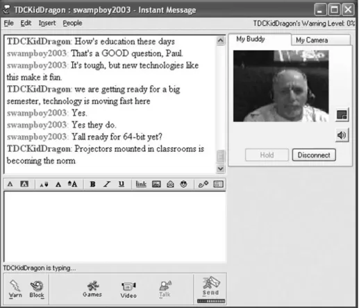 Figure 11.9 A Web cam videoconference between two buddies using AIM.
