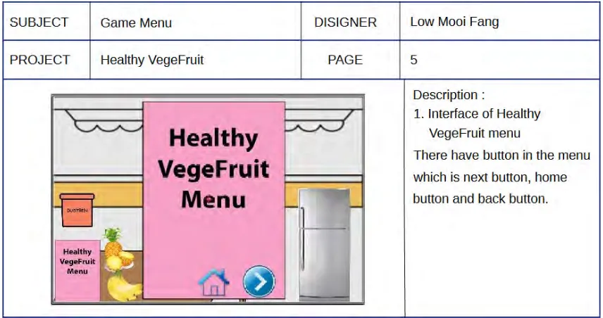 Figure 4.5: The Healthy Vegefruit Design Scene 4 