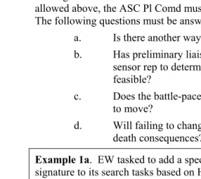 Table 3-3:  Sample ASC Retasking Situations 
