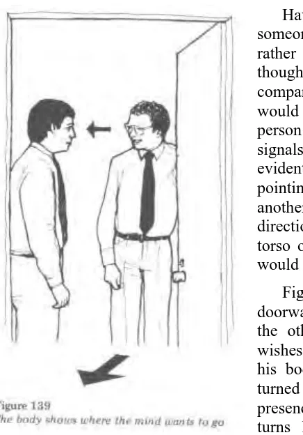 Figure 139 shows two men talking in a doorway. The man on the left is trying to hold 