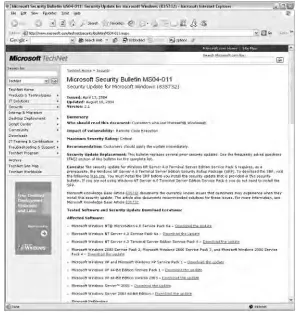 Figure 1.1 A Typical Microsoft Security Advisor