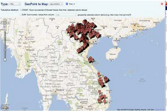Figure 2. 1: Locations at of P135-II Endline survey interviewers 