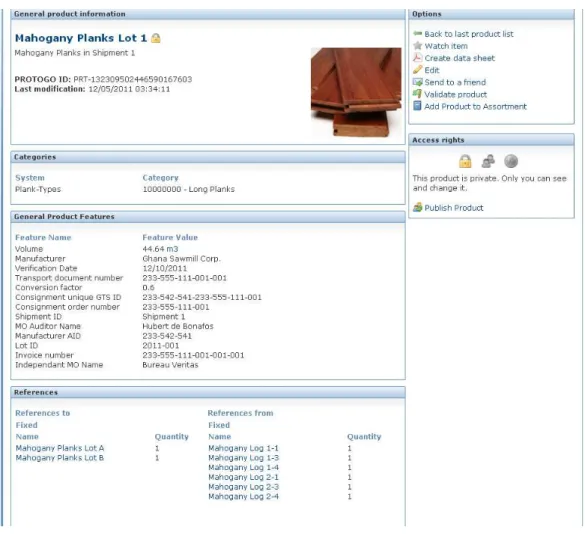 Figure 2: Timber tracking software showing the origin of timber
