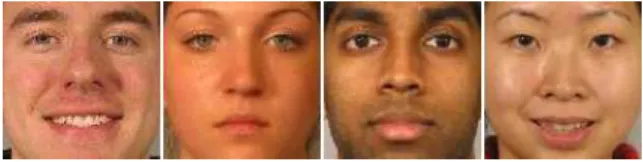 Figure 4.3: Example training faces for the face super-resolution algorithm. The training images include faces of both genders, different ages, different races, and various facial expressions.