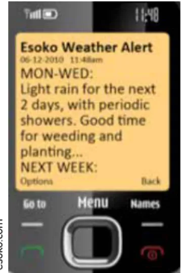 Figure 7. A table of commodity prices Figure 5. Weather alert and production advice