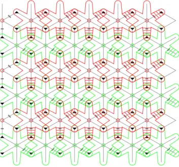 Figure 2.7: Orthogonal localized states in the lower band. The states form a triangular effective lattice.