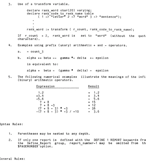 table variable name-1. integral value: 