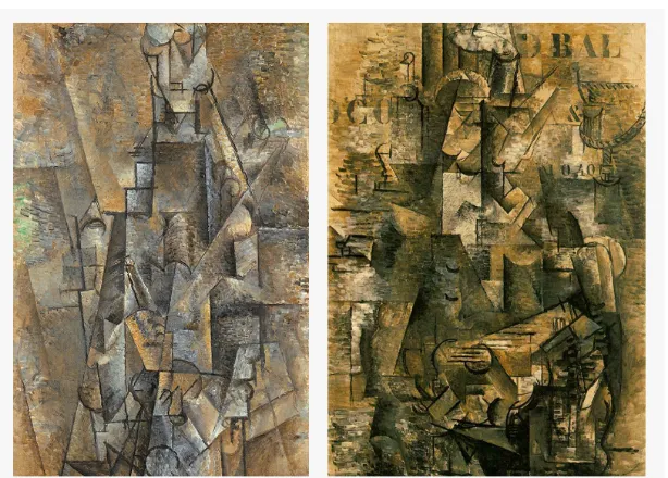Figure 1.3 Comparison between The Clarinet Player by Picasso and Portuguese by Braque  