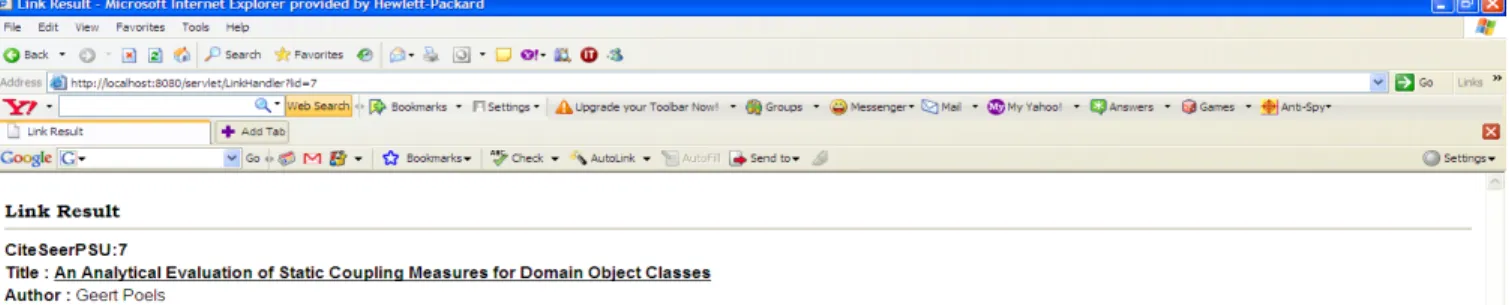 Figure 11: Screen displaying the details of the record in textual format