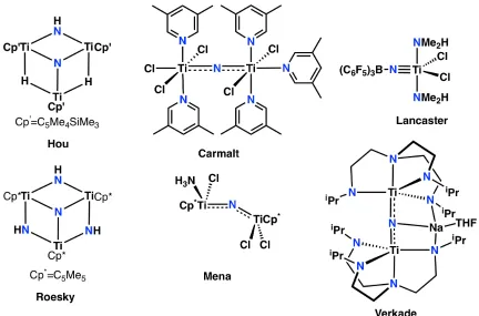 Figure 1.1. Examples of molecular titanium nitrides.  