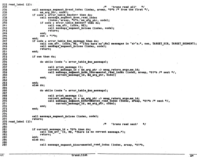 table $no message lIlesiage:segment_$olose then do; (oade,-ME, "A[you have noA-Ho] messages in Aa)A a.", own, TAROET_DIR, TARGET_SEGMENT); (lridex, codeJ; 