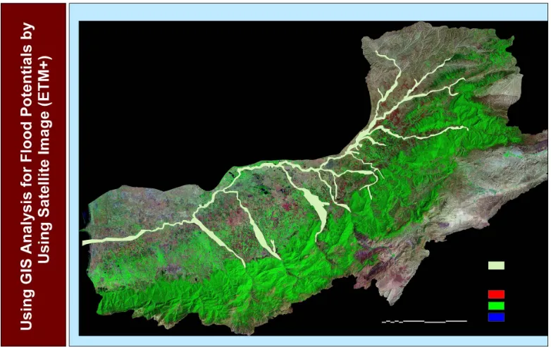 Figure 1. Spatial Analysis for determination flood risk area and improper area for development using flood modeling in north of Iran