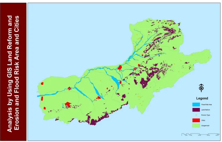 Figure 3. Districts risk classification for flood control by using GIS. 