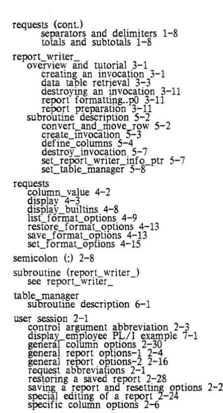 table manager suoroutine description 