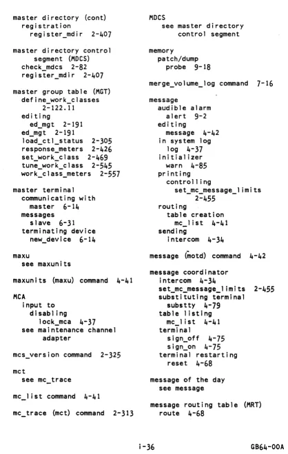 table creation mc_list 4-41 sending 