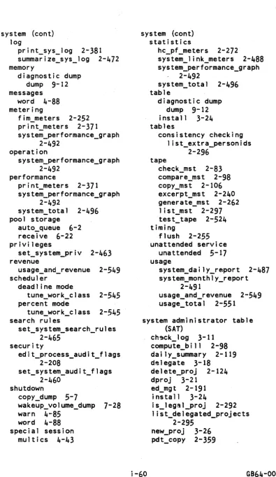 table system_total diagnostic 