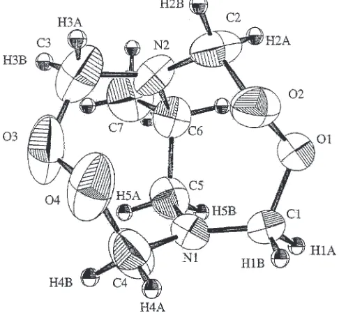 Fig. 3. ORTEP plot (16) of compoundscheme. Ellipsoids are shown at 50% probability for non- 4, showing numberinghydrogen atoms.