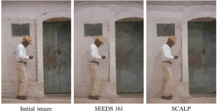 Fig. 1. Reconstruction from average colors with 200 superpixels on an example image from the Berkeley Segmentation Dataset [8]