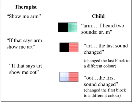 Figure 2: Example of children’s expected responses using the coloured blocks 