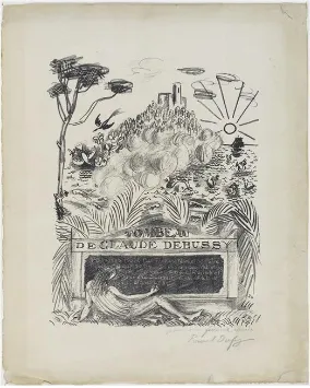Figure 2.4: Raoul Dufy, Tombeau de Claude Debussy, 1920, lithography, Centre national d'art et de culture Georges-Pompidou, Paris