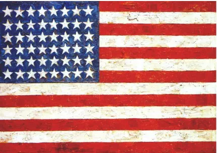 Figure 1.4: Jasper Johns, Flag, 1954-55. Detail. 