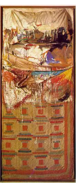 Figure 2.2  Jasper Johns, Shade, 1959, Encaustic on canvas with objects. 10 1/8 x 7¾ inches (25.7 x 19.6 cm)