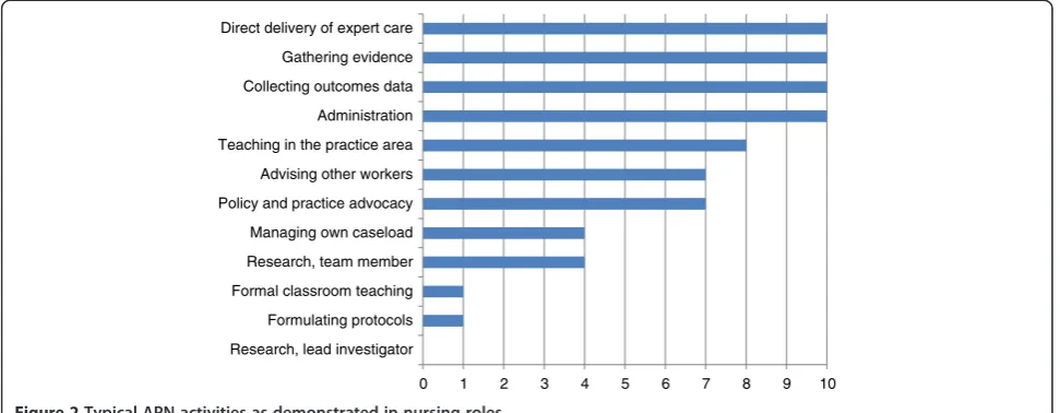 Figure 2 Typical APN activities as demonstrated in nursing roles.