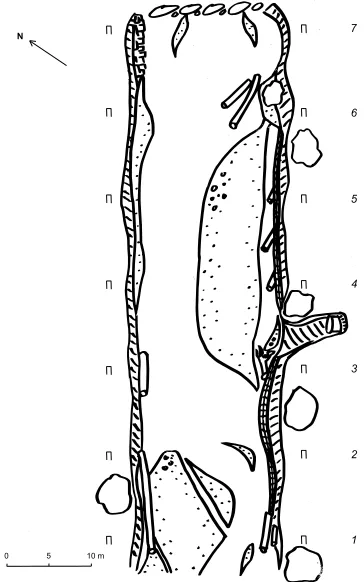 Figure 3.3 – North Experimental Site cross-sectional analysis Cross-sectional plots of pre- and post-flood channels in the NES