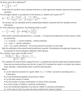 TABLE 1 Methods Used to Describe the Goodness-of-Fit and Predictive Power of the Model