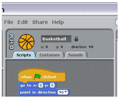 Figure 7: Image 7. Initializing the position and orientation of the basketball.